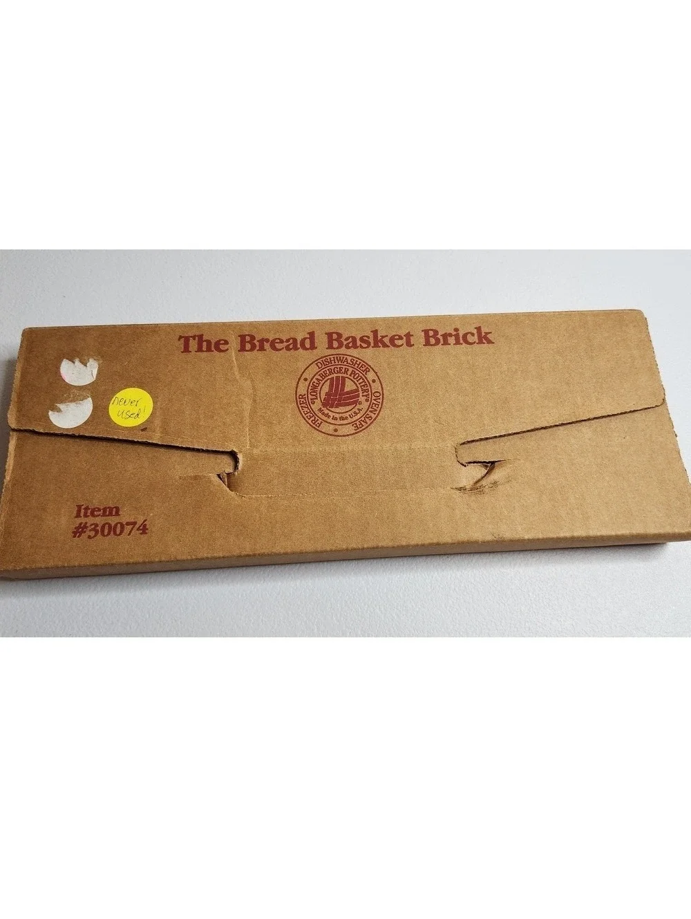 Longaberger Pottery Bread Basket Warming Brick Terra Cotta Stone